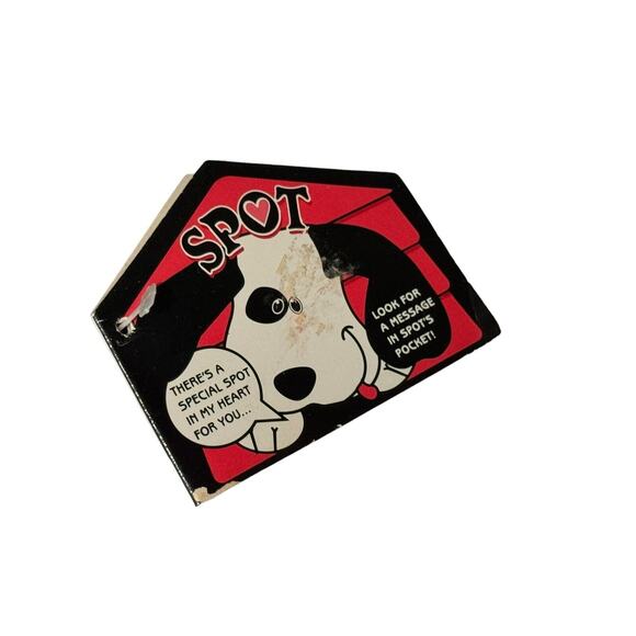 VINTAGE 1994 GIBSON GREETINGS SPOT WHITE & BLACK PUPPY DOG STUFFED ANIMAL PLUSH - Picture 4 of 11